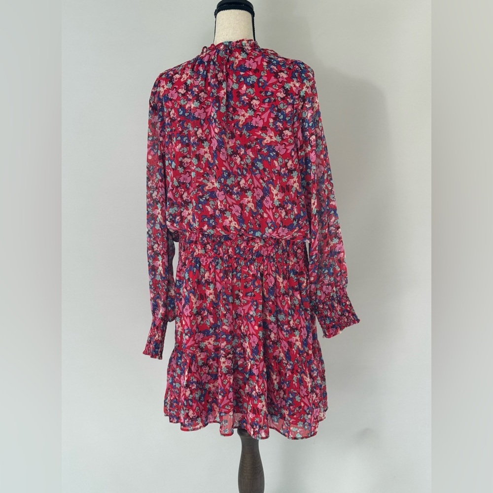 Chelsea28 Women’s‎ Size XXL Floral Print Chiffon Long Sleeve Dress Red - Picture 4 of 9